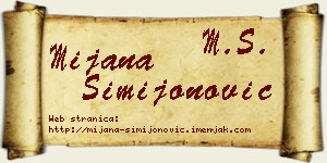 Mijana Simijonović vizit kartica